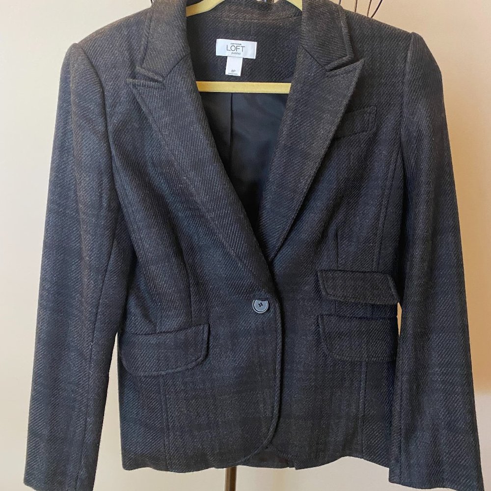 Ann Taylor Loft Gray Plaid blazer